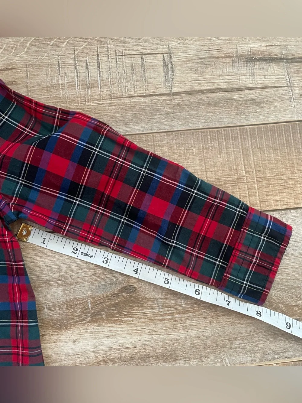 Ralph Lauren Boys 18M Plaid Button Down Shirt Red Green Tartan Holiday Pony